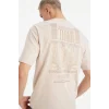Defacto F8030AXBG74 Bej %100 Pamuk Boxy Fit Baskılı Tişört