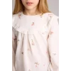 Defacto G7746A8ER105 Ekru Çiçek İşlemeli Müslin Bluz Kız Çocuk