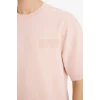 Defacto F8142AXPN287 Pembe Nefes Alabilen Loose Fit Baskılı Tişört