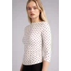 Defacto G9707AXWT32 Beyaz Puantiyeli Fıtted Kayık Yaka Bluz
