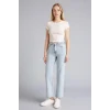 Defacto F2150AXNM39 Mavi Afra x Defacto Comfort Straıght Yüksek Bel  Jean Yıkamalı Pantolon