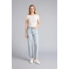 Defacto F2150AXNM39 Mavi Afra x Defacto Comfort Straıght Yüksek Bel  Jean Yıkamalı Pantolon