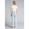 Defacto F2150AXNM39 Mavi Afra x Defacto Comfort Straıght Yüksek Bel  Jean Yıkamalı Pantolon