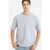 Defacto X3926AZGR297 Gri Nefes Alabilen Oversize Tişört