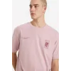 Defacto F9926AXBR503 Bordo %100 Pamuk Boxy Fit Baskılı Tişört
