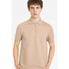 Defacto D7227AXBG216 Bej Regular Fıt Polo Yaka Kısa Kollu Polo Tişört