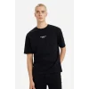 Defacto F8126AXBK81 Siyah %100 Pamuk Boxy Fit Baskılı Tişört