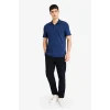 Defacto M6609AZIN131 İndigo Slım Fıt Polo Yaka Kısa Kollu Polo Tişört