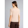 Defacto G9547AXBG260 Bej Slım Fıt Kayık Yaka Ribana Tişört