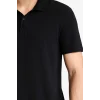 Defacto M6609AZBK81 Siyah Slım Fıt Polo Yaka Kısa Kollu Polo Tişört