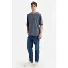 Defacto F9561AXIN269 İndigo Premium Boxy Fit Tişört