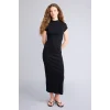 Defacto H0862AXBK81 Siyah Bodycon Vücudu Saran Modal Maxi Elbise