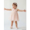 LCW baby Pembe Bebe Yaka Tül Detaylı Kız Bebek Elbise