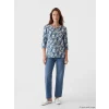 LCW Grace Mavi Bisiklet Yaka Çiçekli Bluz