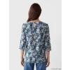 LCW Grace Mavi Bisiklet Yaka Çiçekli Bluz