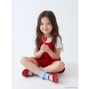 LCW Kids Kırmızı Kız Çocuk Şortlu Salopet ve Tişört