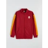 LCW Kids Kırmızı Dik Yaka Galatasaray Baskılı Erkek Çocuk Fermuarlı Sweatshirt