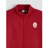 LCW Kids Kırmızı Dik Yaka Galatasaray Baskılı Erkek Çocuk Fermuarlı Sweatshirt