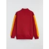 LCW Kids Kırmızı Dik Yaka Galatasaray Baskılı Erkek Çocuk Fermuarlı Sweatshirt