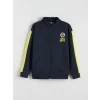 LCW Kids Lacivert Dik Yaka Fenerbahçe Baskılı Erkek Çocuk Fermuarlı Sweatshirt