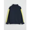 LCW Kids Lacivert Dik Yaka Fenerbahçe Baskılı Erkek Çocuk Fermuarlı Sweatshirt