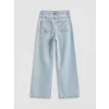 LCW Kids Mavi Wideleg Fiyonk Nakışlı Kız Çocuk Jean Pantolon