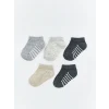 LCW baby Gri Çizgili Erkek Çocuk Patik Çorap 5li