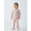 LCW baby Ekru Polo Yaka Kız Bebek Bluz ve Tayt Pantolon