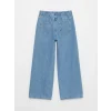 LCW Kids Mavi Wideleg Nakışlı Kız Çocuk Jean Pantolon