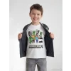 LCW Kids Beyaz Minecraft Baskılı Erkek Çocuk Tişört