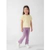 LCW Kids Lila Paçası Fiyonklu Yan Şeritli Kız Çocuk Fitilli Tayt