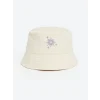 LCW ACCESSORIES Ekru Nakışlı Kız Çocuk Bucket Şapka