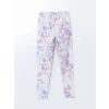 LCW Kids Karışık Beli Lastikli Batik Desenli Kız Çocuk Tayt