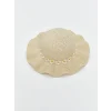 LCW ACCESSORIES Bej Çiçek Desenli Hasır Kız Çocuk Şapka
