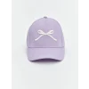 LCW ACCESSORIES Lila Fiyonk Detaylı Kız Çocuk Kep Şapka
