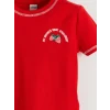 LCW Kids Kırmızı Bisiklet Yaka Kız Çocuk Tişört