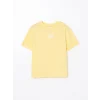 LCW Kids Sarı Bisiklet Yaka Kız Çocuk Tişört