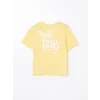 LCW Kids Sarı Bisiklet Yaka Kız Çocuk Tişört