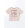 LCW Kids Pembe Bisiklet Yaka Çiçekli Kız Çocuk Tişört