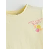 LCW Kids Sarı Bisiklet Yaka Kız Çocuk Tişört