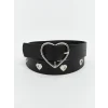 LCW ACCESSORIES Siyah Kalp Tokalı Deri Görünümlü Kız Çocuk Kemer