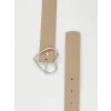 LCW ACCESSORIES Ekru Kalp Tokalı Deri Görünümlü Kız Çocuk Kemer