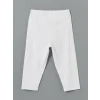 LCW Kids Beyaz Beli Lastikli 3/4 Boy Kız Çocuk Tayt