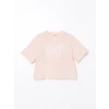 LCW Kids Pembe Bisiklet Yaka Kız Çocuk Tişört
