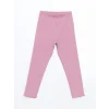 LCW Kids Pembe Beli Lastikli Kız Çocuk Basic Tayt