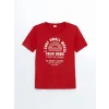 LCW Kids Kırmızı Bisiklet Yaka Erkek Çocuk Tişört