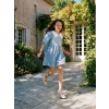 LCW Kids Mavi Bebe Yaka Çiçekli Kız Çocuk Elbise