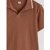 LCW Kids Kahverengi Polo Yaka Erkek Çocuk Tişört