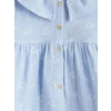 LCW baby Mavi Fırfırlı Bebe Yaka Desenli Kız Bebek Elbise
