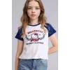 Defacto G8186A8WT34 Beyaz Hello Kıtty Fıtted Ribana Tişört Kız Çocuk